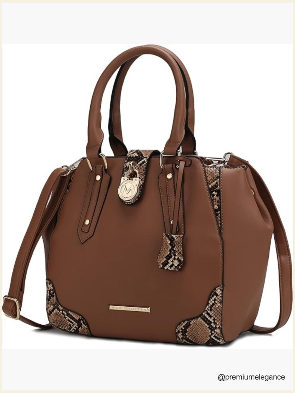 Vegan Leather Satchel Crossbody Bag Top Handle Purse